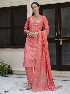 Gajri embroidered chanderi modal salwar suit 2