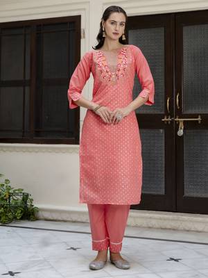 Gajri embroidered chanderi modal salwar suit 3