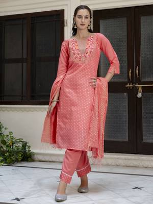 Gajri embroidered chanderi modal salwar suit 4