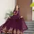 Wine Georgette Embroidery Sequins Work Long Kurtis