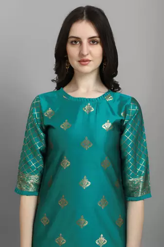 Rama embroidered cotton silk jacquard salwar suit