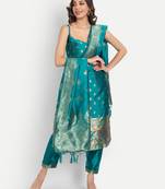 Rama embroidered cotton silk jacquard salwar suit