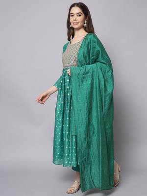 Rama embroidered chanderi modal salwar suit 2
