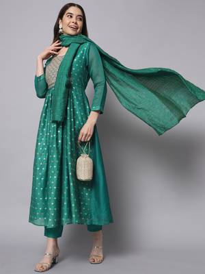 Rama embroidered chanderi modal salwar suit 4