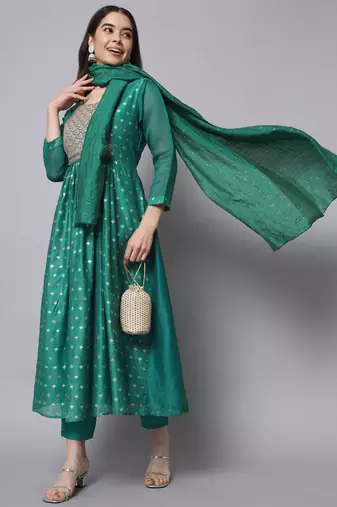 Rama embroidered chanderi modal salwar suit