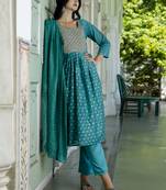 Rama embroidered chanderi modal salwar suit