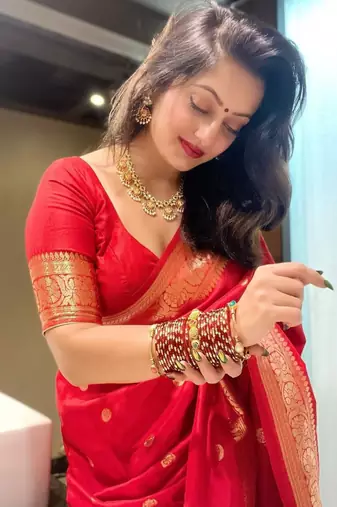 Red Color Soft Silk Blend Traditional Saree