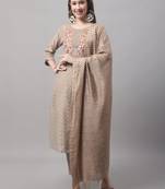 Brown embroidered chanderi modal salwar suit