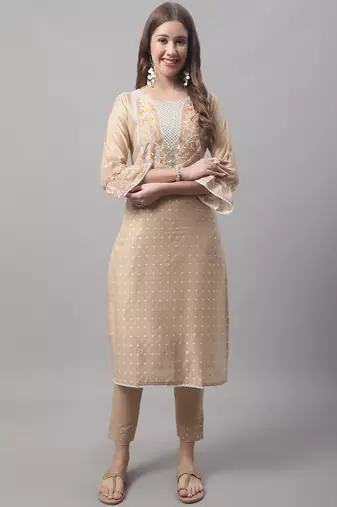 Chicku embroidered chanderi modal salwar suit