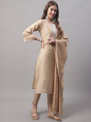 Chicku embroidered chanderi modal salwar suit 3