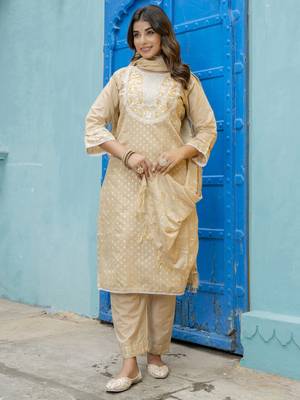 Chicku embroidered chanderi modal salwar suit 3