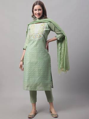 Pista embroidered chanderi modal salwar suit 1