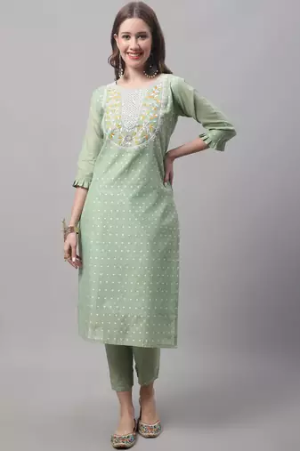 Pista embroidered chanderi modal salwar suit