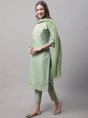 Pista embroidered chanderi modal salwar suit 4