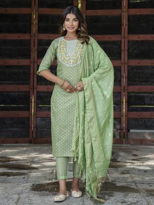 Pista embroidered chanderi modal salwar suit 1