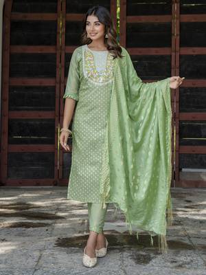 Pista embroidered chanderi modal salwar suit 2