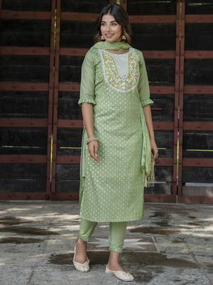Pista embroidered chanderi modal salwar suit 3
