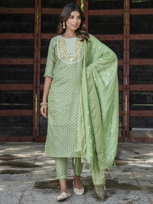 Pista embroidered chanderi modal salwar suit 4