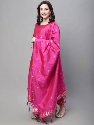 Pink embroidered cotton silk jacquard salwar suit 2