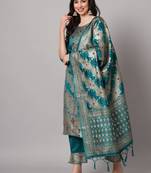 Rama embroidered cotton silk jacquard salwar suit