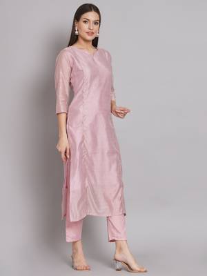 Pink embroidered chanderi modal butti salwar suit 4