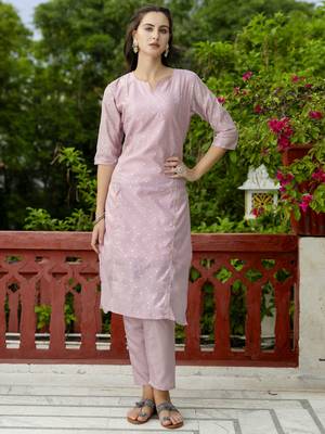 Babypink embroidered chanderi modal butti salwar suit 3