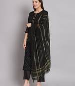 Black embroidered chanderi modal butti salwar suit