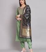 Pista embroidered cotton silk blend salwar suit