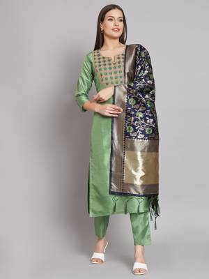 Pista embroidered cotton silk blend salwar suit 2