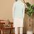 Sea green silk embroidered nehru jacket