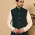 Black silk embroidered nehru jacket