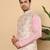 Light blue silk embroidered nehru jacket