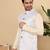 White silk embroidered nehru jacket