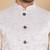 White silk embroidered nehru jacket