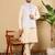 White silk embroidered nehru jacket