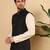 Yellow silk embroidered nehru jacket