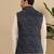 Black silk embroidered nehru jacket