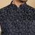 Black silk embroidered nehru jacket