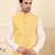 Light pink silk embroidered nehru jacket