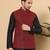 Peach silk embroidered nehru jacket