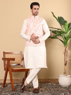 White cotton embroidered payjamas 1