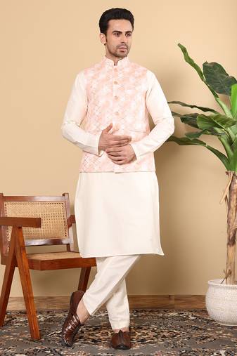 White cotton embroidered payjamas