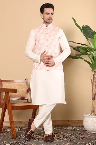 White cotton embroidered payjamas