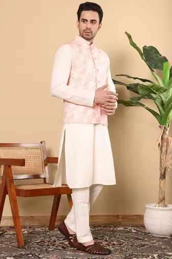 White cotton embroidered payjamas