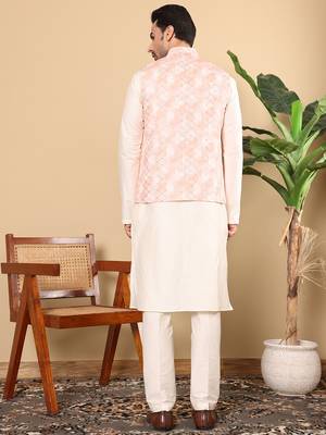 White cotton embroidered payjamas 3