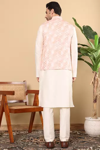 White cotton embroidered payjamas