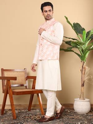 White cotton embroidered payjamas 5