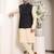 Ivory silk embroidered nehru jacket