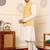 Ivory viscose embroidered nehru jacket
