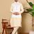 Cream viscose embroidered nehru jacket